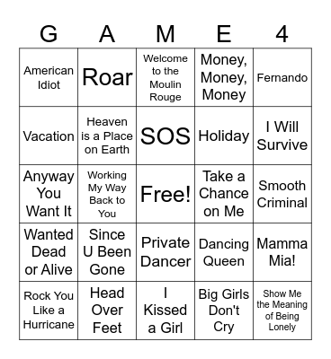 Jukebox Musicals Bingo Card