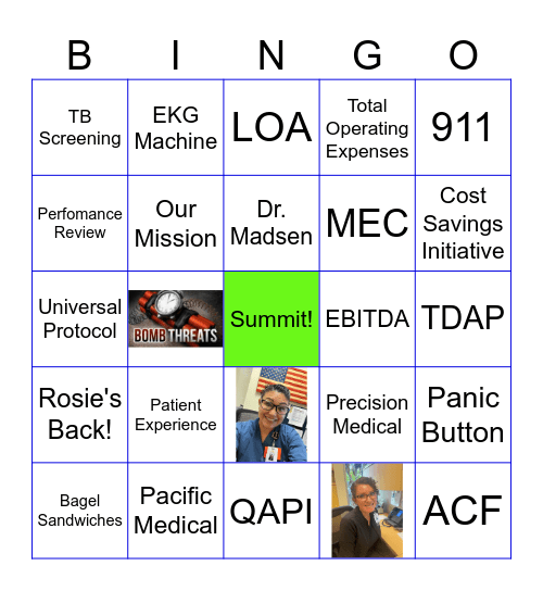 Summit Surgical Bingo Card