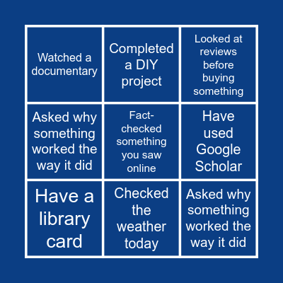 ZestQuest Bingo Card