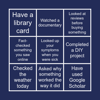 ZestQuest Bingo Card