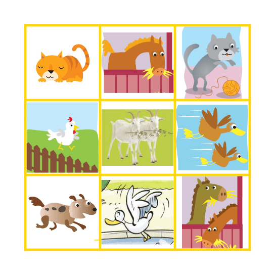 Farm animals! Bingo Card