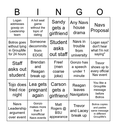 '24-'25 Schoolyear NAVS BINGO Card