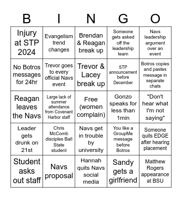 Grant v. Grant Navigators Bingo Card