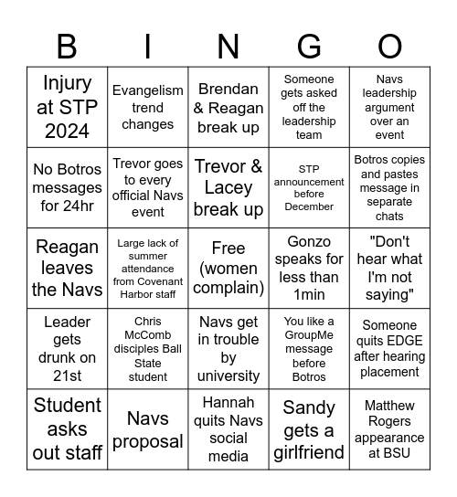 Grant v. Grant Navigators Bingo Card