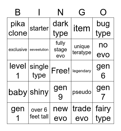 suprise trade Bingo Card