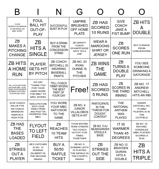 BATTLE AT BOWEN - MBC EDITION Bingo Card