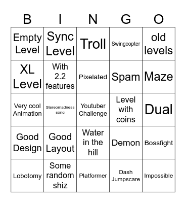 Recent tab bingo Card