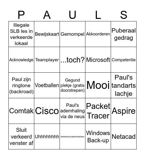 Paul's SLB Bingo (Release Candidate 4) Bingo Card