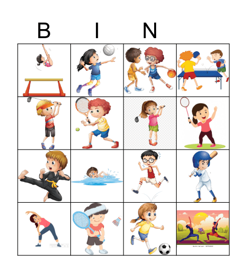 Sports- personal pronouns Bingo Card