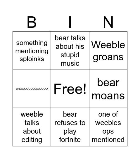 BINGO Card