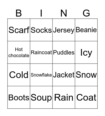 Winter Bingo Card