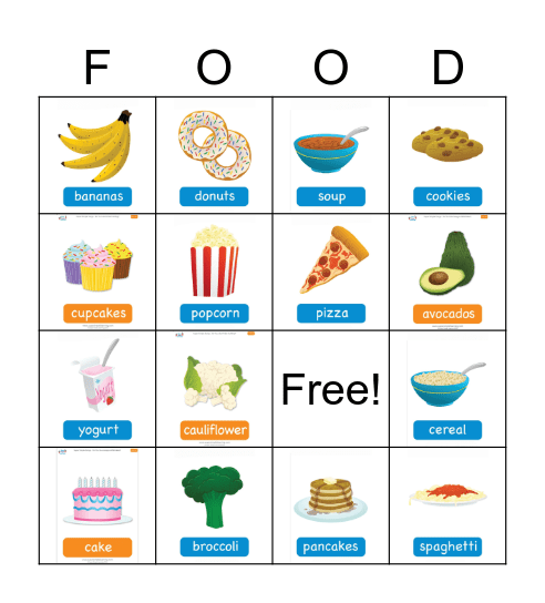 FOOD Bingo Card