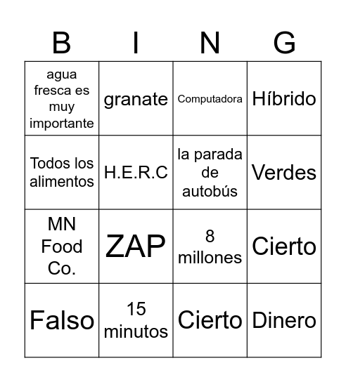 BINGO del Medio Ambiente Bingo Card