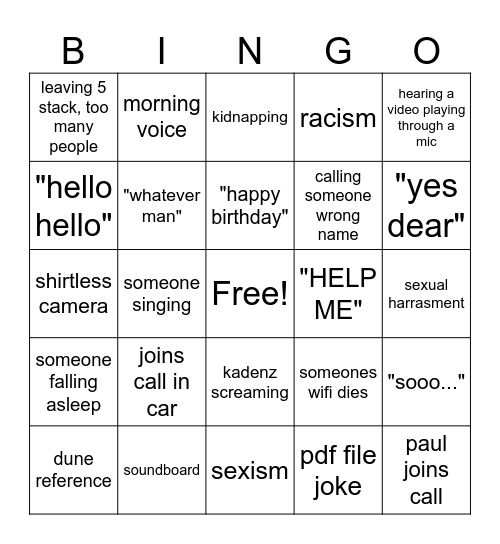 Discord Bingo Card