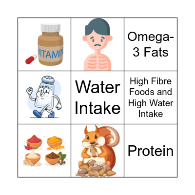 Nutrion Intake for Over 65's BINGO Card