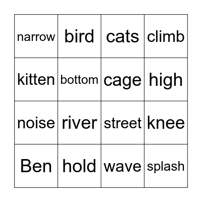 High Water Bingo Card