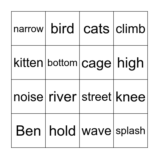 High Water Bingo Card