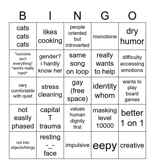 L Bingo Card