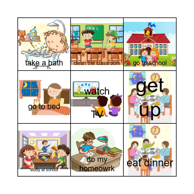 D  A  I  L  Y       R  O  U  T  I   N  E Bingo Card