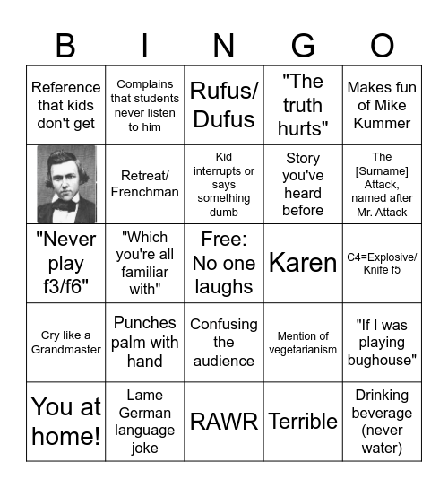 Ben Finegold Bingo Card