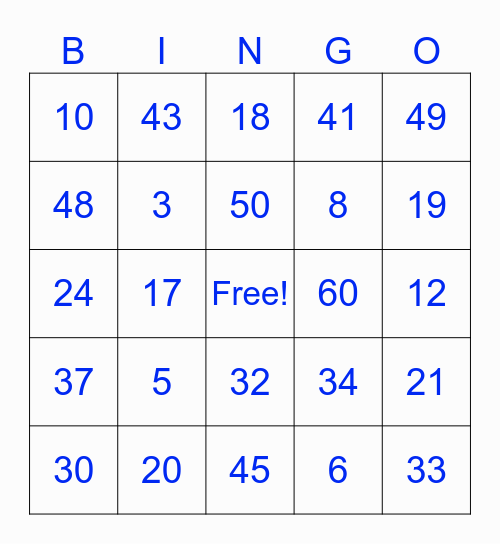 Spring Bingo! Bingo Card