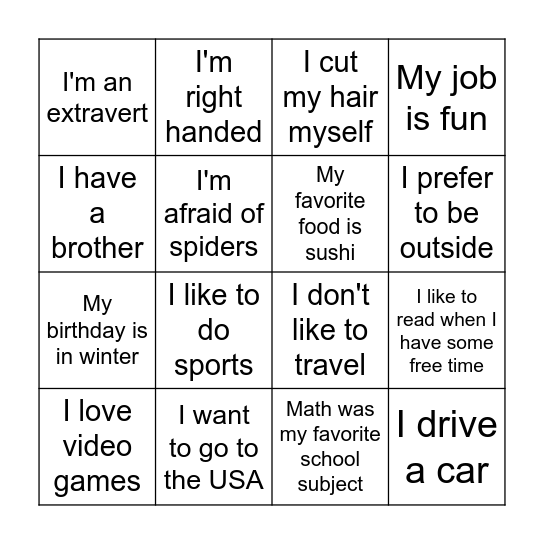 Untitled Bingo Card Untitled bingo card