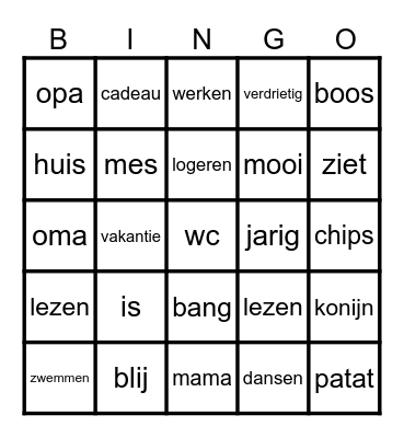 mes Bingo Card