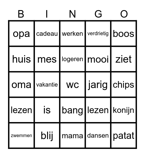 mes Bingo Card