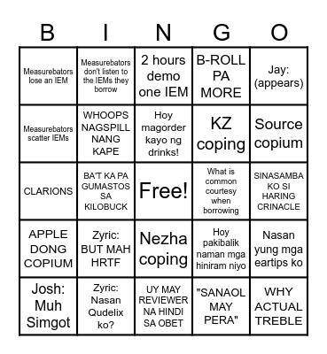 Mga FACkers Bingo Card