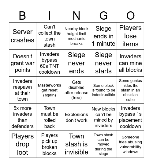 Atlas War Bingo Card