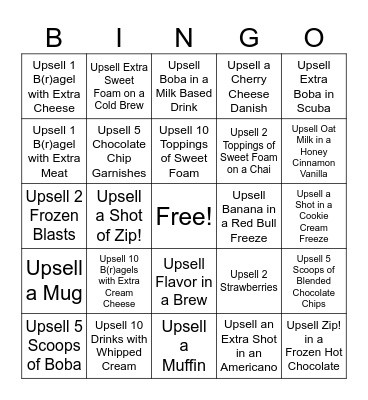 Biggby ABC Bingo 4/22-4/28 Bingo Card