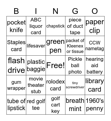 CCW -Timber Pines Fellowship Bingo Card