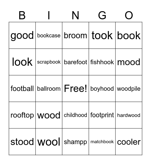 oo Bingo Card