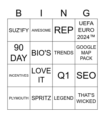 BISH BASH BOSH Bingo Card