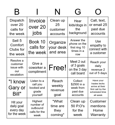 DSR BINGO Card