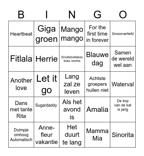 Muziek BingoUntitled Bingo Card