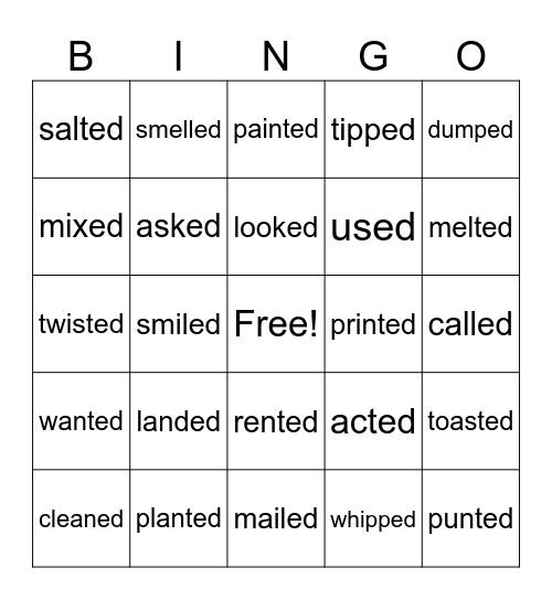 ED endings Bingo Card