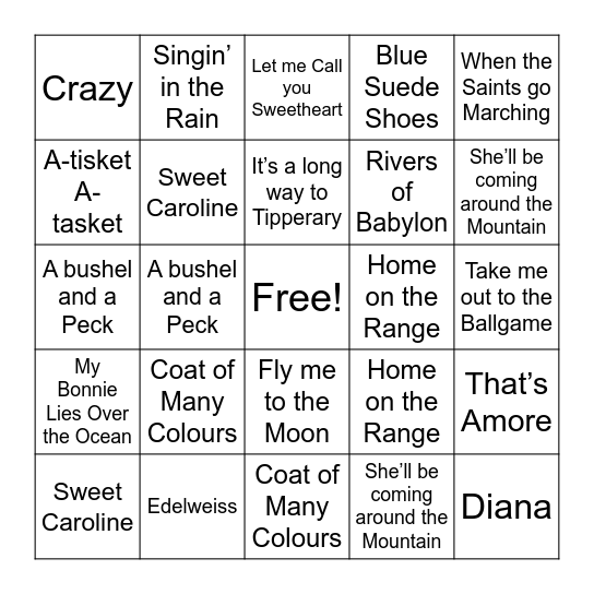 Music Bingo May Bingo Card