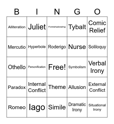 Bard Bingo! Bingo Card