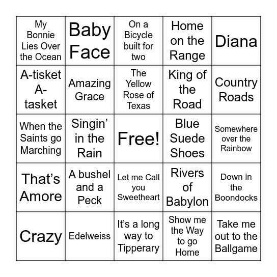 Music  Bingo May Bingo Card