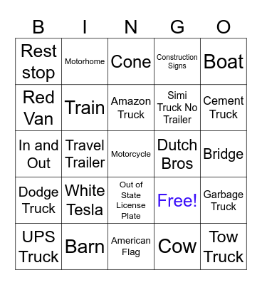 Delta Camping Bingo Card
