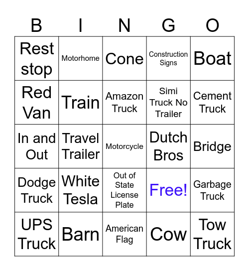 Delta Camping Bingo Card