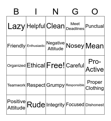 The Harbour School Bingo Card