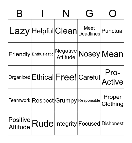 The Harbour School Bingo Card