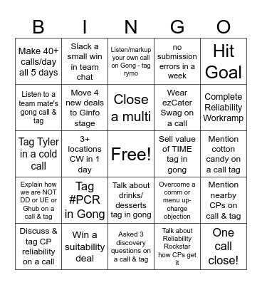 April Sales Bingo! Bingo Card