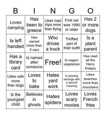 Find someone who.... BINGO Card