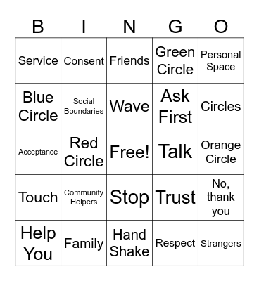 Circles Bingo Card
