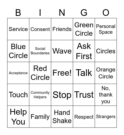 Circles Bingo Card