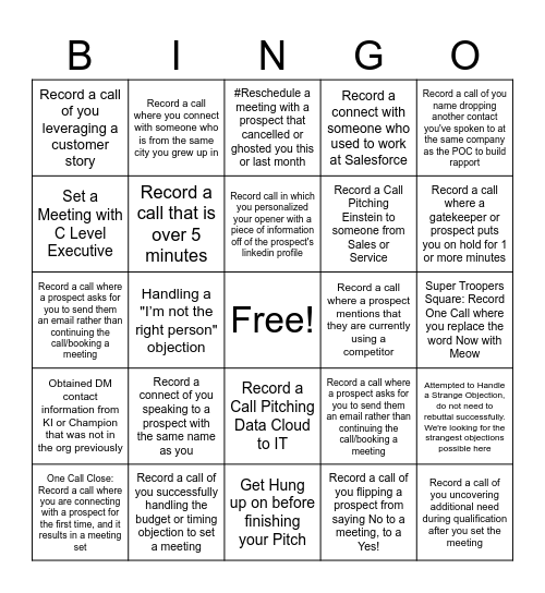 Conversation Insights Bingo Card
