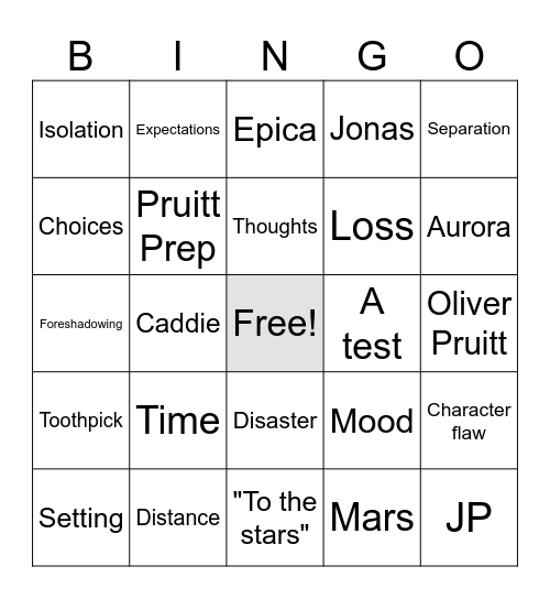 Mars Patel Podcast Bingo Card